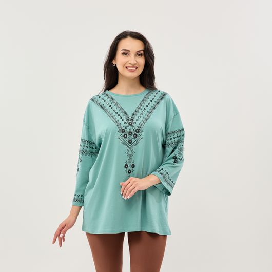 Блуза Роксана, бірюзова, Колір: Бірюзовий, Розмір: 4XL, зображення 2