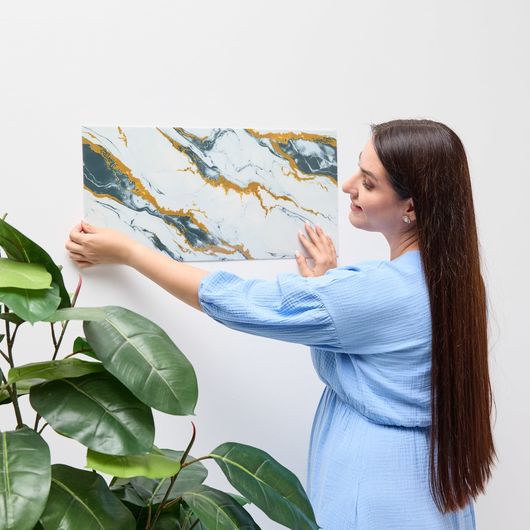 Інтер'єрні панелі СмартДекор, Мармур голден темно-синій, Дизайн: Мармур голден темно-сірий, зображення 6