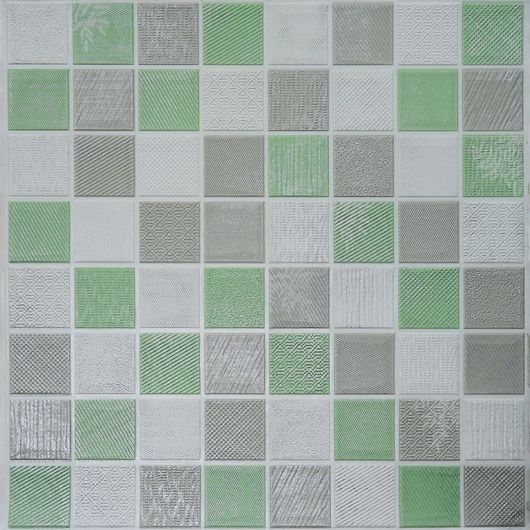 Интерьерные 3Д панели Эстель, мозаика серо-зеленая, Дизайн: Мозаика серо-зеленая 