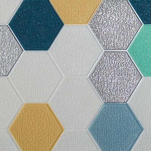 Интерьерные 3Д панели Эстель, соты синие, Дизайн: Соты синие , изображение 2