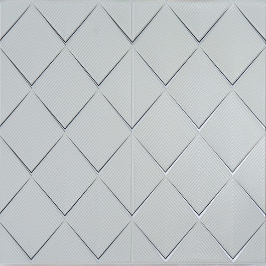 Інтер'єрні 3Д панелі Естель, ромб білий, Дизайн: Ромб білий