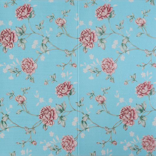 Интерьерные 3Д панели Эстель, голубая, цветы, Дизайн: Голубая, цветы 