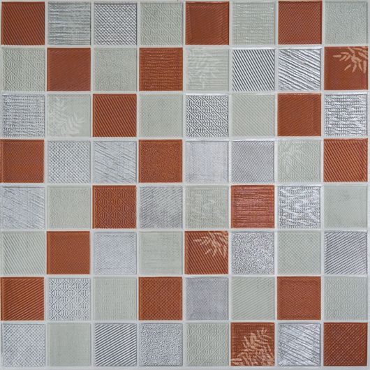 Інтер'єрні 3Д панелі Естель, мозаїка сіро-коричнева, Дизайн: Мозаїка сіро-коричнева