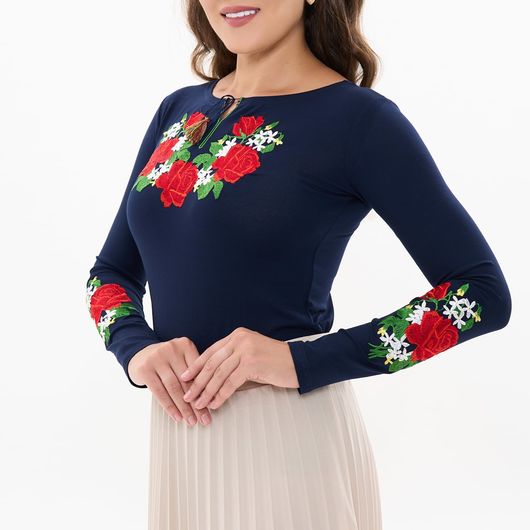 Колекція вишиванок Синій, рукав 3/4 і довгий, Колір: Синій рукав 3/4 і довгий, Розмір: 46, зображення 5