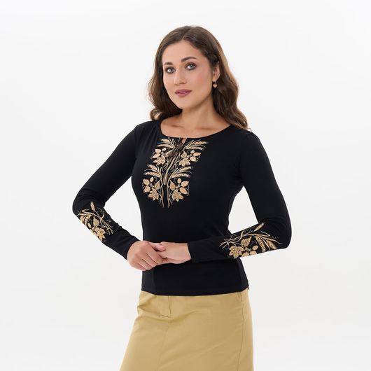 Колекція вишиванок Чорний, рукав 3/4 і довгий, Колір: Чорний рукав 3/4 і довгий, Розмір: 48