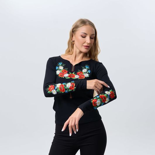 Колекція вишиванок Чорний, рукав 3/4 і довгий, Колір: Чорний рукав 3/4 і довгий, Розмір: 58, зображення 12