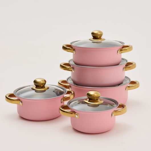Набор кастрюль Гурмания, персиковый, Цвет: Персиковый , изображение 2