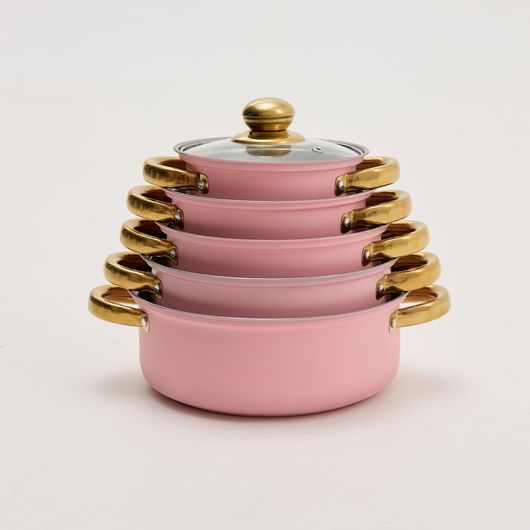 Набор кастрюль Гурмания, персиковый, Цвет: Персиковый , изображение 4