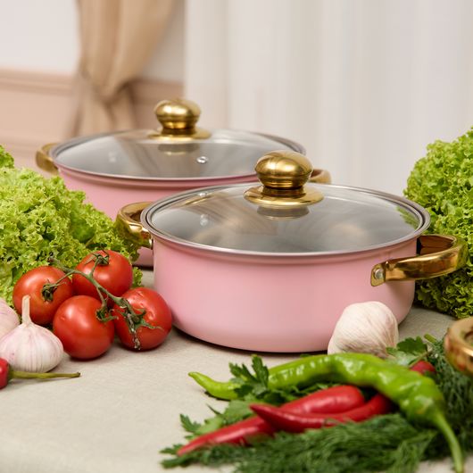 Набор кастрюль Гурмания, персиковый, Цвет: Персиковый , изображение 7