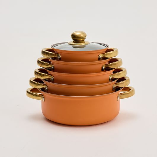 Набір каструль Гурманія, абрикосовий, Колір: Абрикосовий , зображення 5