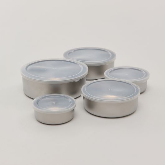 Набір судочків з кришками Домашні Преміум, сталеві, Колір: Срібло, зображення 3