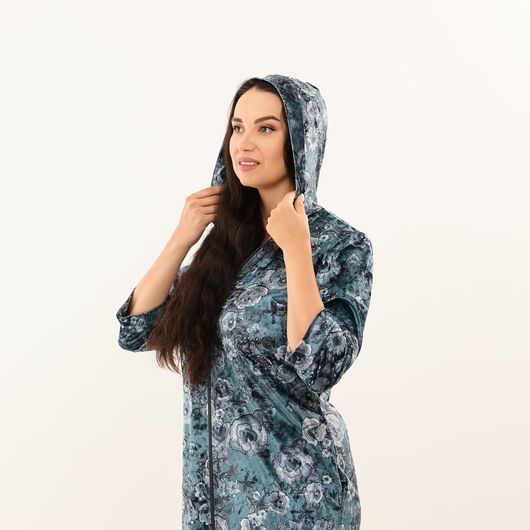 Халат Розита с капюшоном, серый, Цвет: Серый , Размер: 68-70, изображение 4