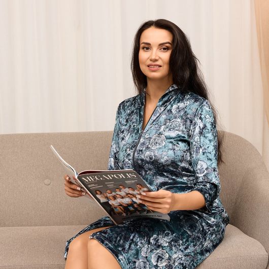 Халат Розита с капюшоном, серый, Цвет: Серый , Размер: 48-50, изображение 6