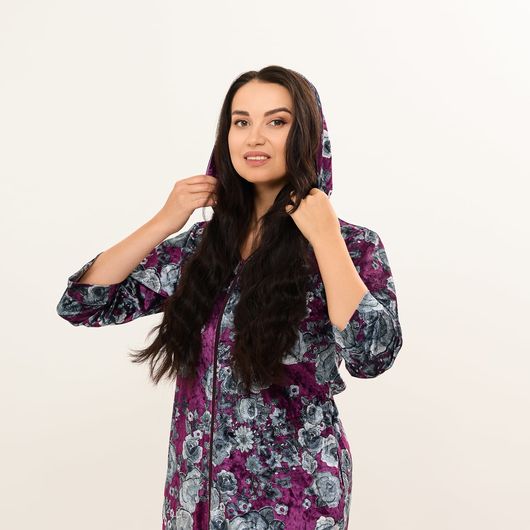 Халат Розита с капюшоном, фиолетовый, Цвет: Фиолетовый , Размер: 64-66, изображение 5