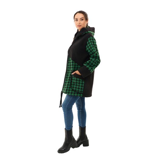 Пальто Шарман, гусиная лапка, зеленое, Цвет: Гусиная лапка, зеленая, Размер: 56