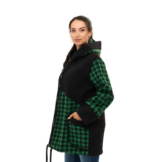 Пальто Шарман, гусиная лапка, зеленое, Цвет: Гусиная лапка, зеленая, Размер: 50, изображение 3