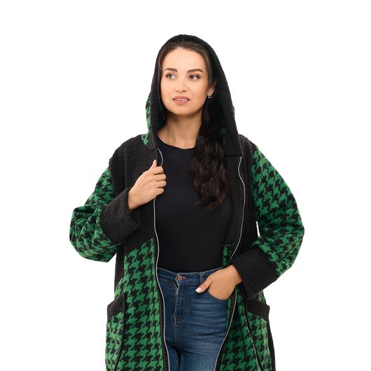 Пальто Шарман, гусиная лапка, зеленое, Цвет: Гусиная лапка, зеленая, Размер: 54, изображение 3