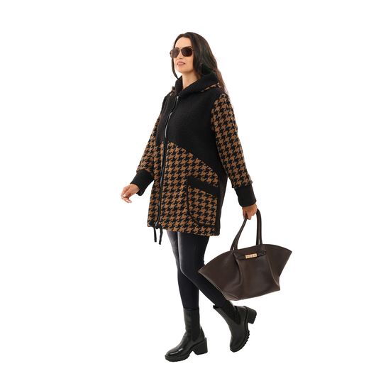 Пальто Шарман, гусиная лапка, мокко, Цвет: Гусиная лапка, мокко, Размер: 50