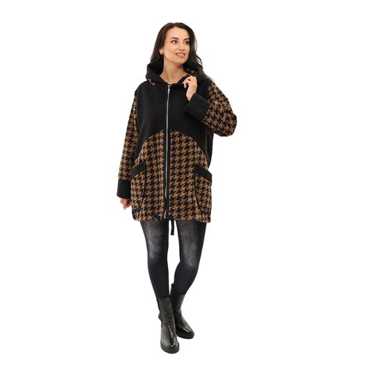 Пальто Шарман, гусиная лапка, мокко, Цвет: Гусиная лапка, мокко, Размер: 50, изображение 2