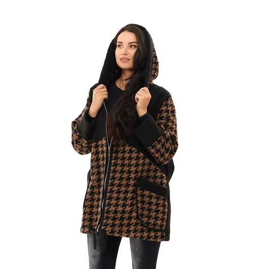 Пальто Шарман, гусиная лапка, мокко, Цвет: Гусиная лапка, мокко, Размер: 60, изображение 3