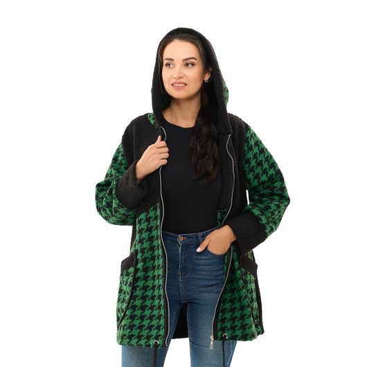 Пальто Шарман, гусиная лапка, зеленое, Цвет: Гусиная лапка, зеленая, Размер: 64, изображение 5