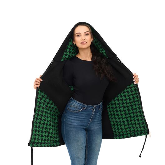 Пальто Шарман, гусяча лапка, зелене, Колір: Гусяча лапка, зелена,, Розмір: 60, зображення 5