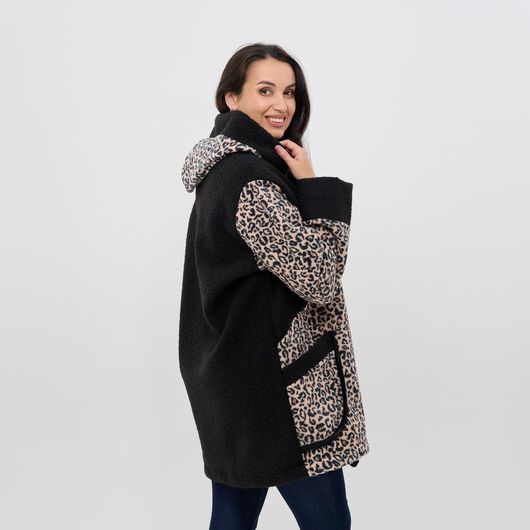 Пальто ЛеоХіт, бежевий леопард, Колір: Бежевий , Розмір: 54, зображення 4