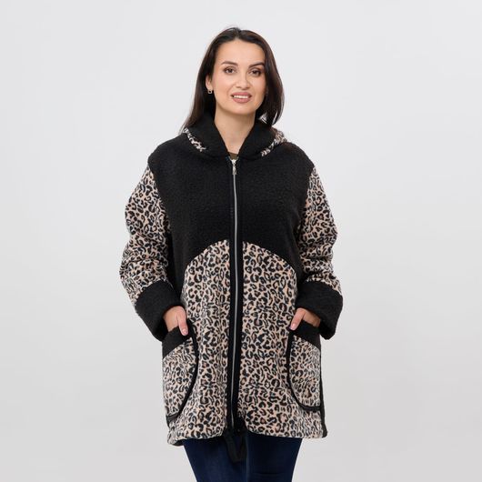 Пальто ЛеоХіт, бежевий леопард, Колір: Бежевий , Розмір: 54