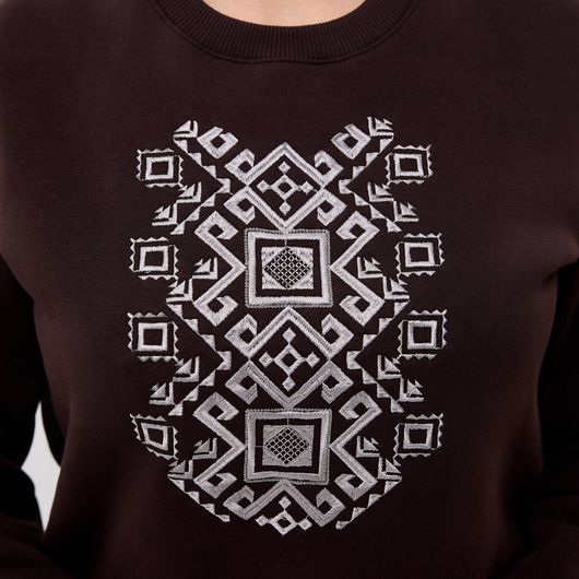 Вышиванка-джемпер Ярослава, коричневый, Цвет: Коричневый, Размер: 5XL, изображение 2