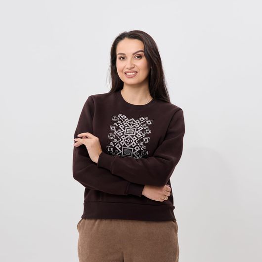 Вишиванка-джемпер Ярослава, коричневий, Колір: Коричневий, Розмір: L, зображення 8