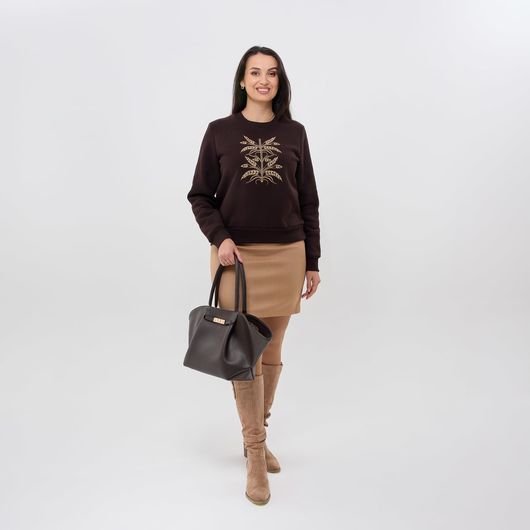 Вышиванка-джемпер Ярослава, коричневый, Цвет: Коричневый, Размер: M, изображение 3