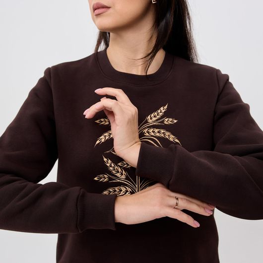 Вышиванка-джемпер Ярослава, коричневый, Цвет: Коричневый, Размер: 2XL, изображение 6