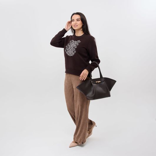 Вышиванка-джемпер Ярослава, коричневый, Цвет: Коричневый, Размер: 3XL, изображение 6