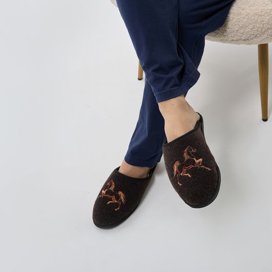 Домашние Тапочки Рута, коричневые, Цвет: Коричневый, Размер обуви : 41, изображение 5