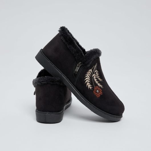 Напівчоботи Аніта, чорні з вишивкою колоски, Колір: Чорні з вишивкою колоски, Розмір: 40, зображення 2