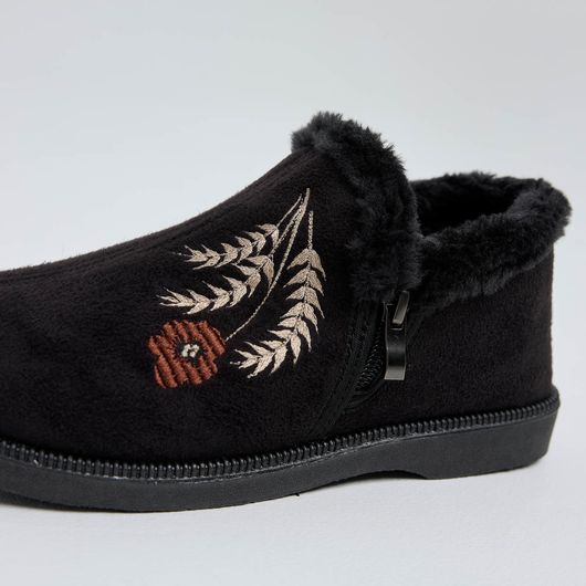 Полусапожки Анита, черные с вышивкой колоски, Цвет: Черные с вышивкой колоски , Размер: 37, изображение 4