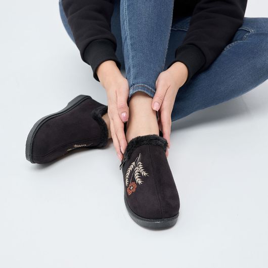 Полусапожки Анита, черные с вышивкой колоски, Цвет: Черные с вышивкой колоски , Размер: 37, изображение 5