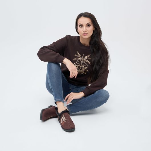 Полусапожки Анита, коричневые с вышивкой колоски, Цвет: Коричневые с вышивкой колоски , Размер: 36, изображение 7