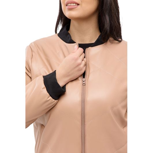 Куртка-бомбер Кежуал, бежевая, Цвет: Бежевый , Размер: 44, изображение 2