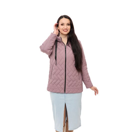 Куртка Ника, пудровая, Цвет: Пудровый , Размер: 52, изображение 7