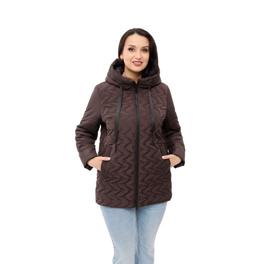 Куртка Ника, коричневая, Цвет: Коричневый, Размер: 52, изображение 3