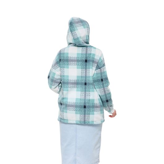 Куртка Флиса, клетка мятный, Цвет: Мятный , Дизайн: Клетка , Размер: 56, изображение 4