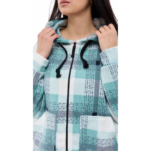 Куртка Флиса, клетка мятный, Цвет: Мятный , Дизайн: Клетка , Размер: 48, изображение 7