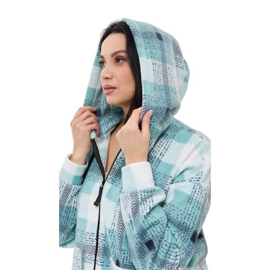 Куртка Флиса, клетка мятный, Цвет: Мятный , Дизайн: Клетка , Размер: 48, изображение 8