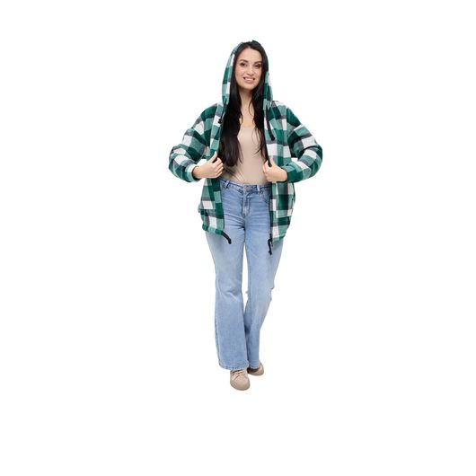 Куртка Флісу, клітинка, зелена, Колір:  Зелений, Дизайн: Клітина, Розмір: 52, зображення 2