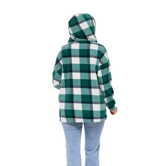 Куртка Флісу, клітинка, зелена, Колір:  Зелений, Дизайн: Клітина, Розмір: 48, зображення 3