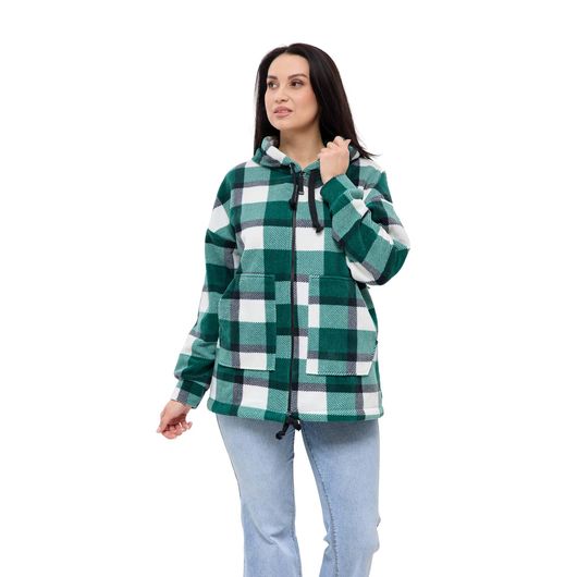 Куртка Флісу, клітинка, зелена, Колір:  Зелений, Дизайн: Клітина, Розмір: 48, зображення 5