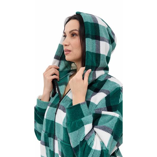 Куртка Флиса, клетка, зеленая, Цвет: Зеленый, Дизайн: Клетка , Размер: 50, изображение 5