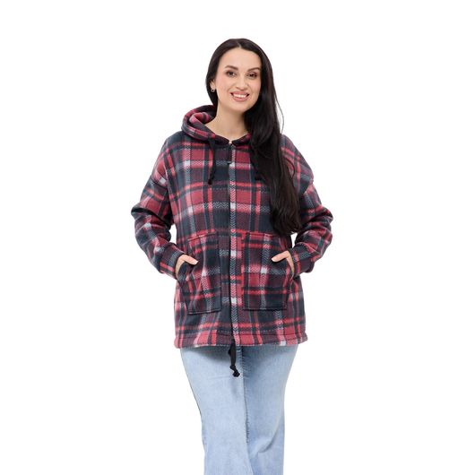 Куртка Флиса, клетка красная, Цвет: Красный , Дизайн: Клетка , Размер: 48