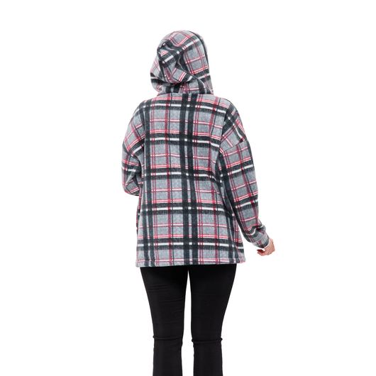 Куртка Флиса, клетка, серая, Цвет: Серый , Дизайн: Клетка , Размер: 50, изображение 5